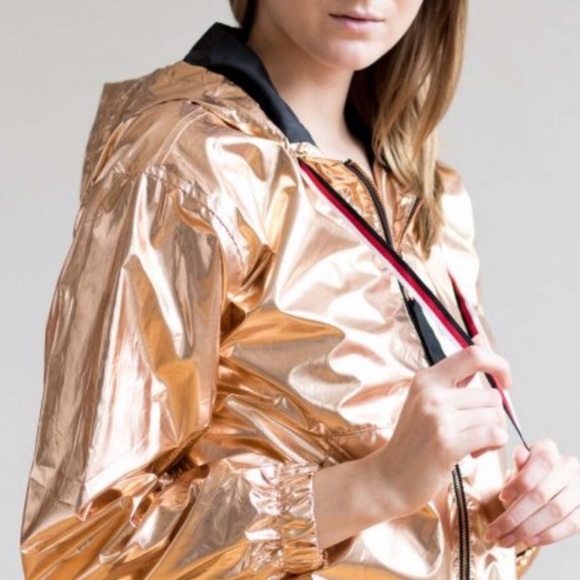 (Sold) Ashley by 26 Rose Gold Cropped Windbreaker - Picture 3 of 8